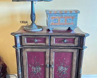 Accent Flower Cabinet, Curved Panel Lamp Jewlery Box