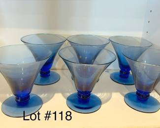 Mikasa Domain Blue Handblown Cocktail Glasses More