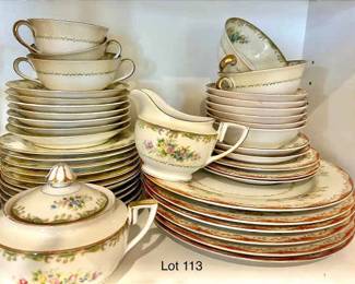 Noritake Multicolored Floral w Green Goldish Edges