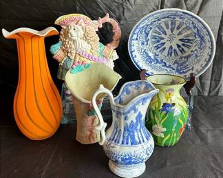 Bundle Of Louis Cattorze, Frosted Orange Vase, Fitz Floyd And More