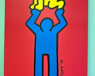 005 KEITH HARING RARE VTG 1991 On Wood