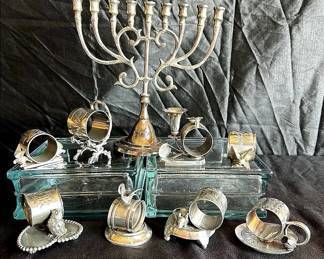 Quadroplated Napkin Holders Menorah