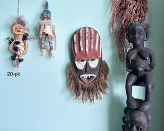Aftican Mask, Native Figurines More 