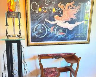 Gladiator Cycles Central Coast Wines Poster, Antique Phone Bench More