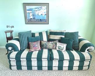 Green Sofa Bed,St Andrews Scotland Golf Royal Sport Framed Wood Stand