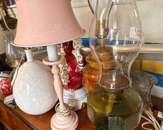Vintage and modern electric lamps