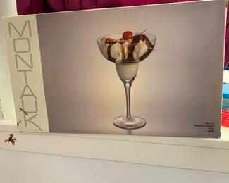 New vintage set of margarita glasses