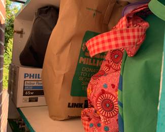 Clothes, bags, kitchenware