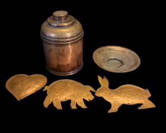 Vintage copper tobacco humidor, Copper Animal Silhouettes & More