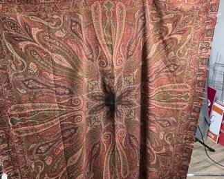1850 Handwoven Paisley Shawl From Scotland 