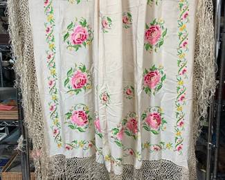 Hand Embroidery Silk Piano Shawl