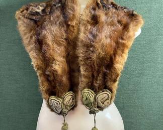 Vintage Fur Vest With Matching Fur 2 Muffler