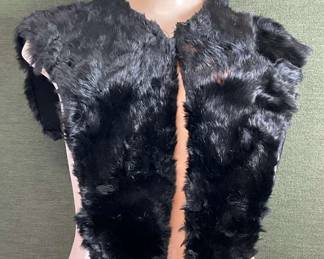 Vintage Fur Vest With Matching Fur Muffler