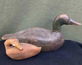 Vintage Duck Decoys Hand Carved, Signed 