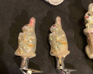 Clip on mercury glass clip on bunnies