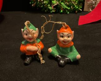Pair of Vintage  Porcelain Dresden Leprechauns