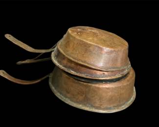 Antique Tin Lined Copper Pans