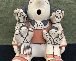 Signed Mary Trujillo Cochiti Polychrome Storyteller