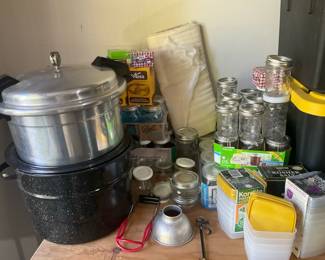 Large Lot Of Home Canning Supplies