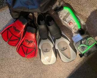 Ocean Master Snorkel & Equalizer Mask, Surge Body Glove & Natures Wing Fins