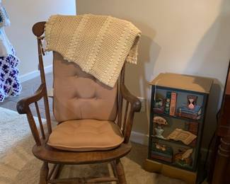 Wooden rocking chair, Small cabinet 