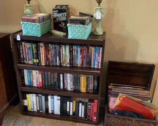Bookshelf, DVD's, VHS tapes 