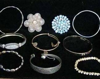 Assorted Bracelets 8 And Pins 2  Costume Jewelry