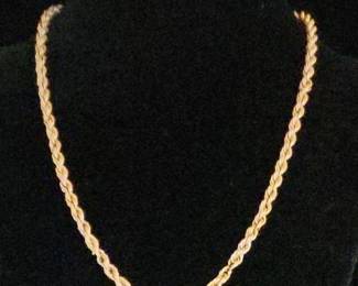 Womens 14k Gold Rope Chain, 16 Inches