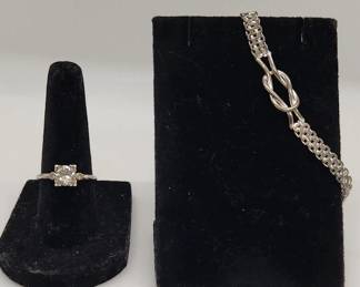 Sterling Silver Bracelet And Ring