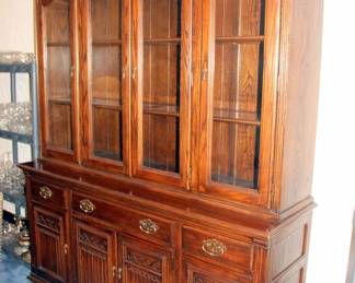 Ethan Allen English Oak China Cabinet