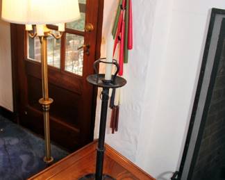 Tall Primitive Brass Candlesticks