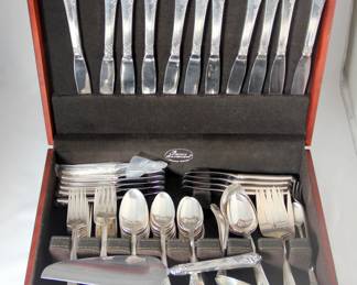 80 pcs. Oneida Damask Rose Sterling Flatware