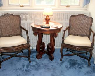 Pair of French Regency Cane Back Chairs