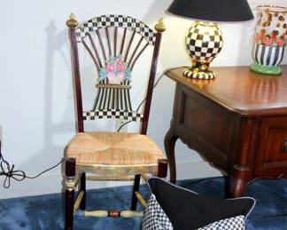 MacKenzie-Child’s Chair, MacKenzie-Child’s Lamp