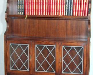 Bookcase, 24 Volume Set Greatest Masterpieces of Russian Literature, 37 Volume Set Honore De Balzac, 3 Volume Set War & Peace