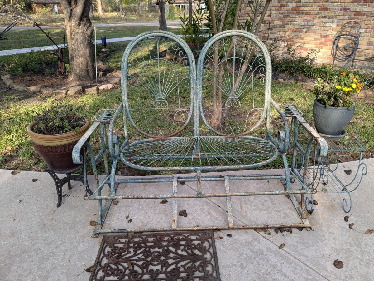 Iron porch glider 