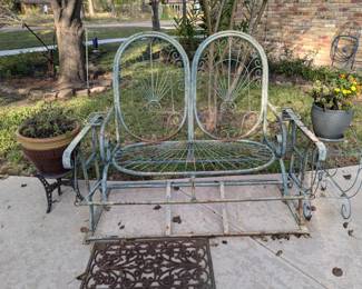 Iron porch glider 