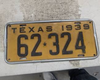 1939 Texas plate 