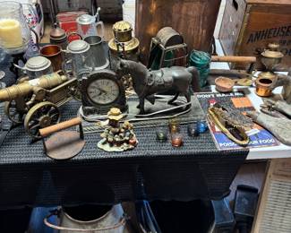 brass horse clock and more 