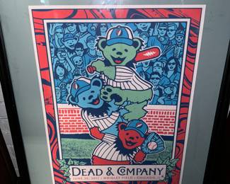 GREATFUL DEAD FRAMED POSTER WITH TICKETS 