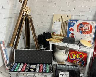 BRASS TELESCOPE POKER CHIPS AND MORE 