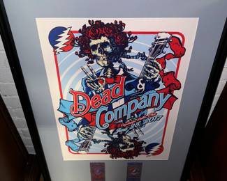 DEAD & COMPANY CONCERT POSTER FRAMED WITH TICKETS 