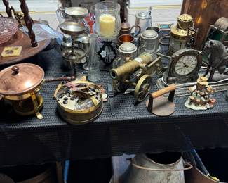 brass and copper items 