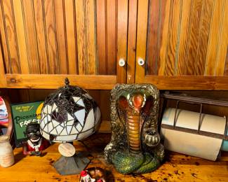 CHALKWARE SNAKE AND BEADBOARD HUTCH 