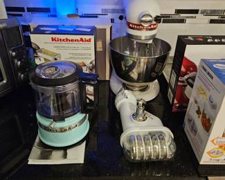 Kitchen Aid mixer, chopper and accessories 