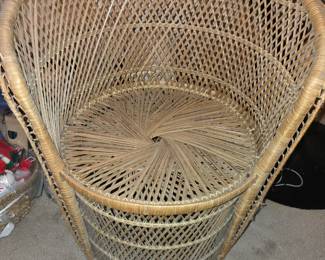 Midcentury Wicker Barrel Chair