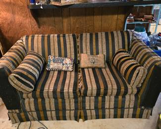 Black Striped Loveseat