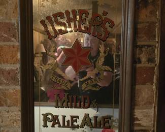 Ushers Mirror Advertising Sign