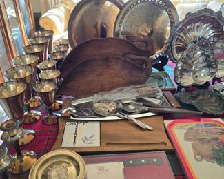 Silver Goblets - Wooden Trays