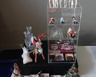 Several Felt Reindeer and an Annalee Reindeer Too! Sample of Our Costume Jewelry!